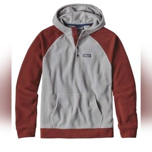 Men's Micro D® Hoody With Snaps Grey and Burgundy Red